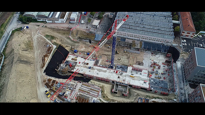 Timelapse - Construction - Parking souterrain quartier d'affaires Interrives